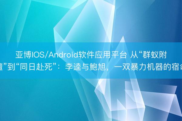 亚博IOS/Android软件应用平台 从“群蚁附膻”到“同日赴死”：李逵与鲍旭，一双暴力机器的宿命